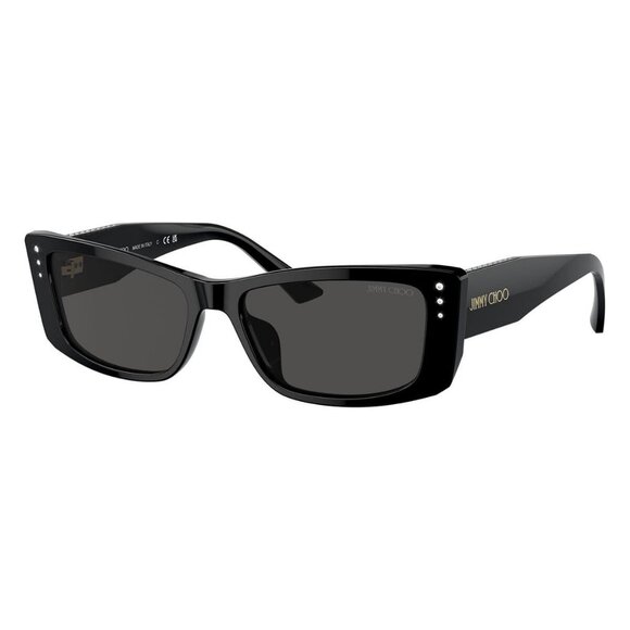 New JIMMY CHOO Black Rectangle JC5002BU 5000/87 Sunglasses Women - Picture 1 of 6